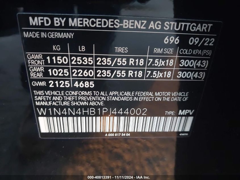 2023 Mercedes-Benz Gla 250 4Matic VIN: W1N4N4HB1PJ444002 Lot: 40813391