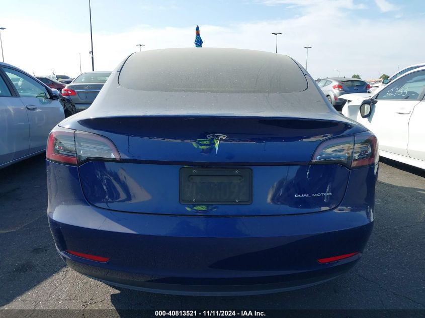 2022 Tesla Model 3 Long Range Dual Motor All-Wheel Drive VIN: 5YJ3E1EB6NF325811 Lot: 40813521