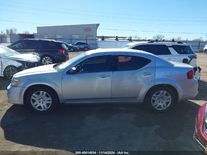 2012 Dodge Avenger Se VIN: 1C3CDZAB5CN274702 Lot: 40814034