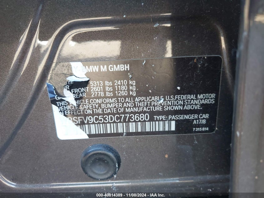 2013 BMW M5 - WBSFV9C53DC773680