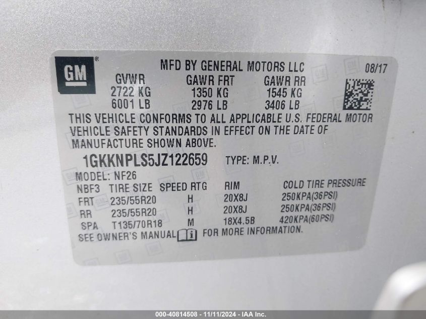 2018 GMC ACADIA DENALI - 1GKKNPLS5JZ122659
