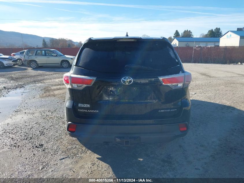 2015 Toyota Highlander Limited Platinum V6 VIN: 5TDDKRFH5FS124820 Lot: 40815356