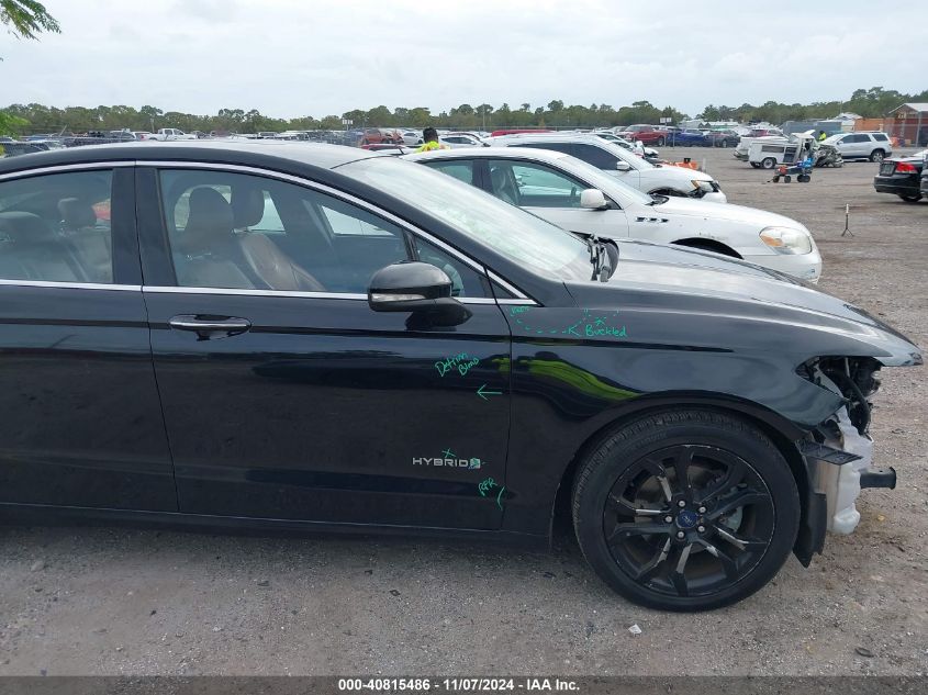 2019 Ford Fusion Hybrid Titanium VIN: 3FA6P0RU9KR200301 Lot: 40815486