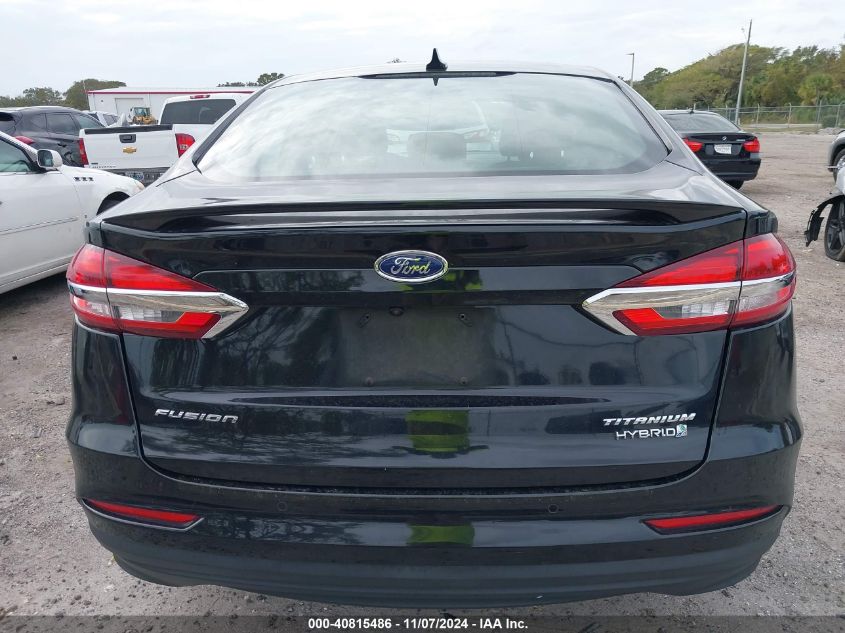 2019 Ford Fusion Hybrid Titanium VIN: 3FA6P0RU9KR200301 Lot: 40815486