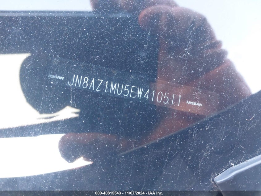 2014 Nissan Murano Sl VIN: JN8AZ1MU5EW410511 Lot: 40815543