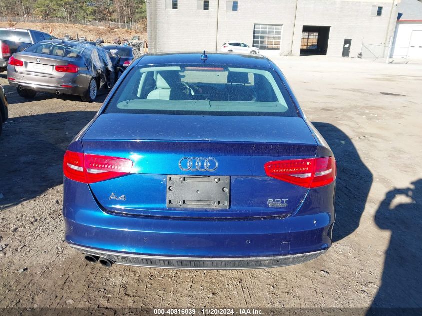 2015 Audi A4 2.0T Premium VIN: WAUFFAFL7FN039175 Lot: 40816039