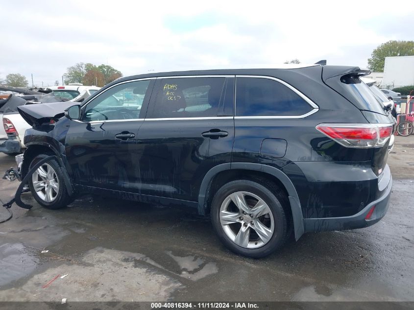 2015 Toyota Highlander Limited Platinum V6 VIN: 5TDDKRFH0FS166764 Lot: 40816394