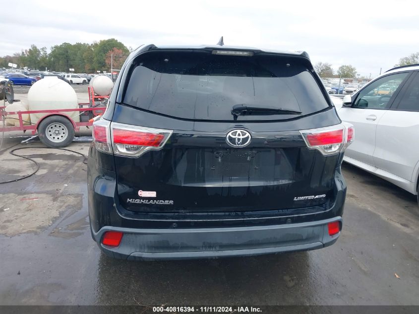 2015 Toyota Highlander Limited Platinum V6 VIN: 5TDDKRFH0FS166764 Lot: 40816394