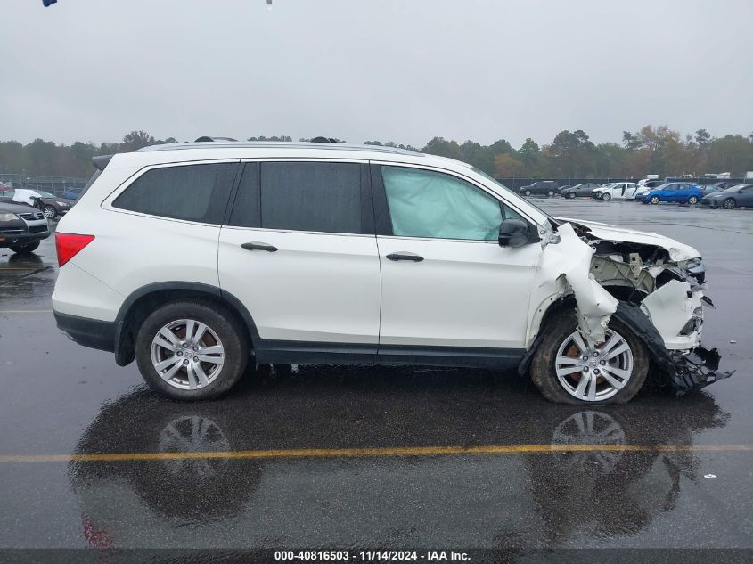 2017 Honda Pilot Lx VIN: 5FNYF5H13HB033843 Lot: 40816503