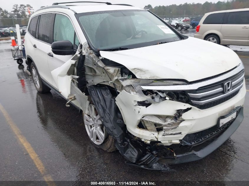 2017 Honda Pilot Lx VIN: 5FNYF5H13HB033843 Lot: 40816503