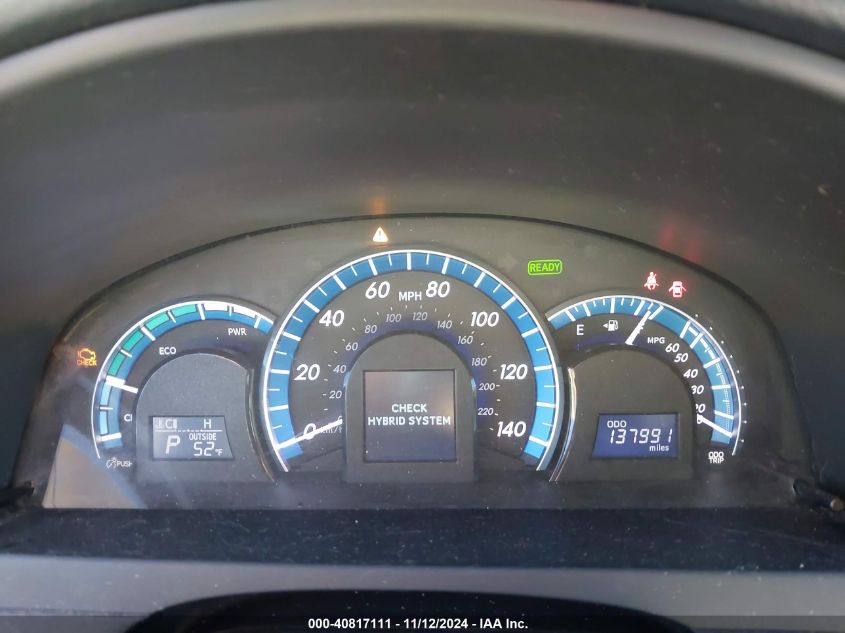 2012 TOYOTA CAMRY HYBRID VIN: 4T1BD1FK9CU046110