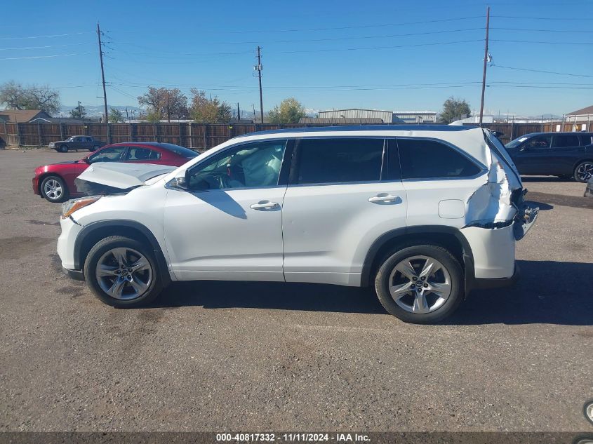 2016 Toyota Highlander Limited V6 VIN: 5TDDKRFH7GS292704 Lot: 40817332