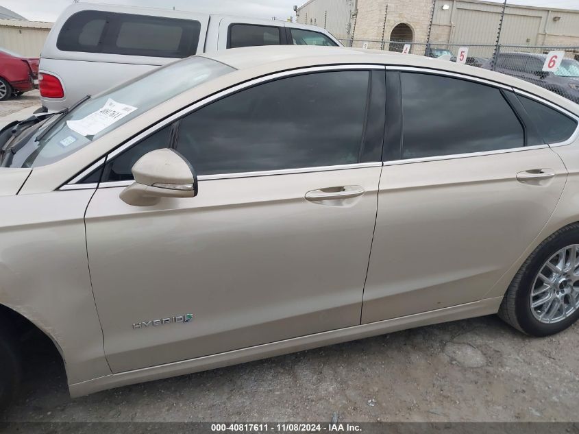 2019 Ford Fusion Hybrid Sel VIN: 3FA6P0MU9KR137367 Lot: 40817611