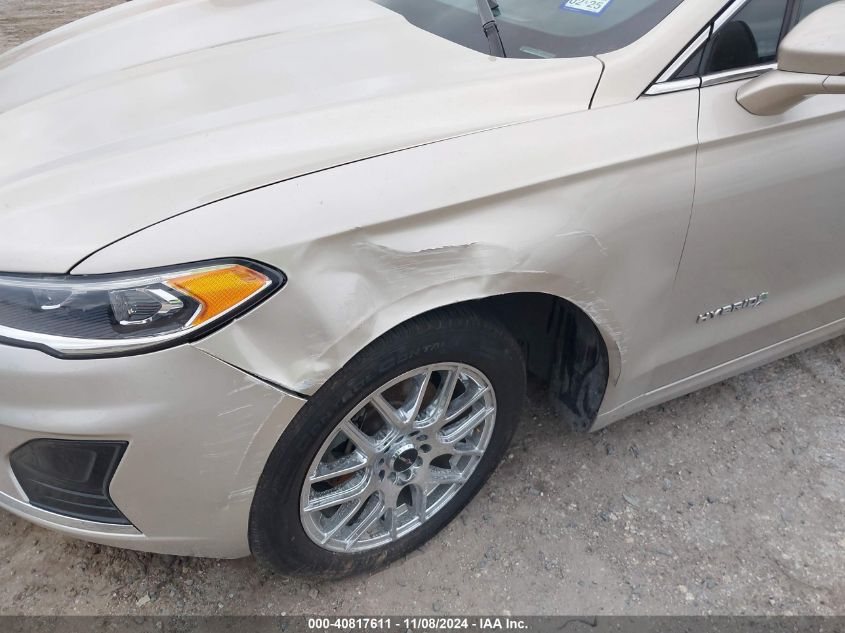 2019 Ford Fusion Hybrid Sel VIN: 3FA6P0MU9KR137367 Lot: 40817611