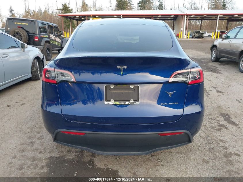 2021 Tesla Model Y Long Range Dual Motor All-Wheel Drive VIN: 5YJYGDEE1MF108483 Lot: 40817674