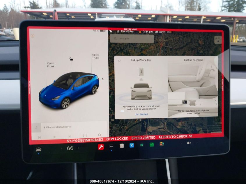 2021 Tesla Model Y Long Range Dual Motor All-Wheel Drive VIN: 5YJYGDEE1MF108483 Lot: 40817674