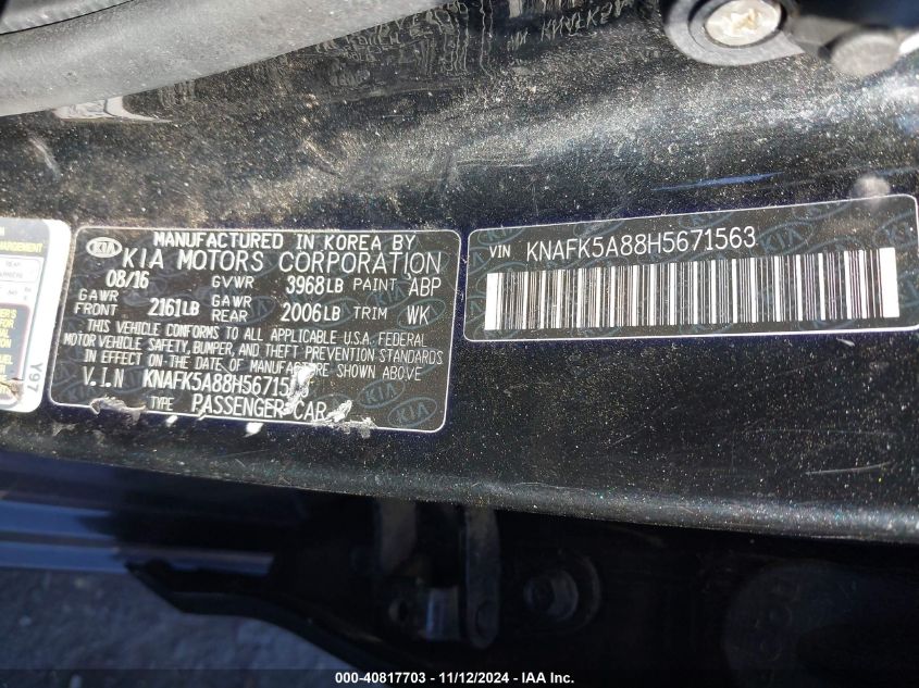 2017 KIA FORTE LX - KNAFK5A88H5671563