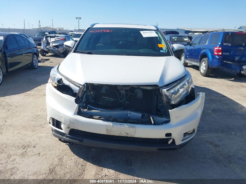 2014 Toyota Highlander Limited V6 VIN: 5TDYKRFHXES012496 Lot: 40819361