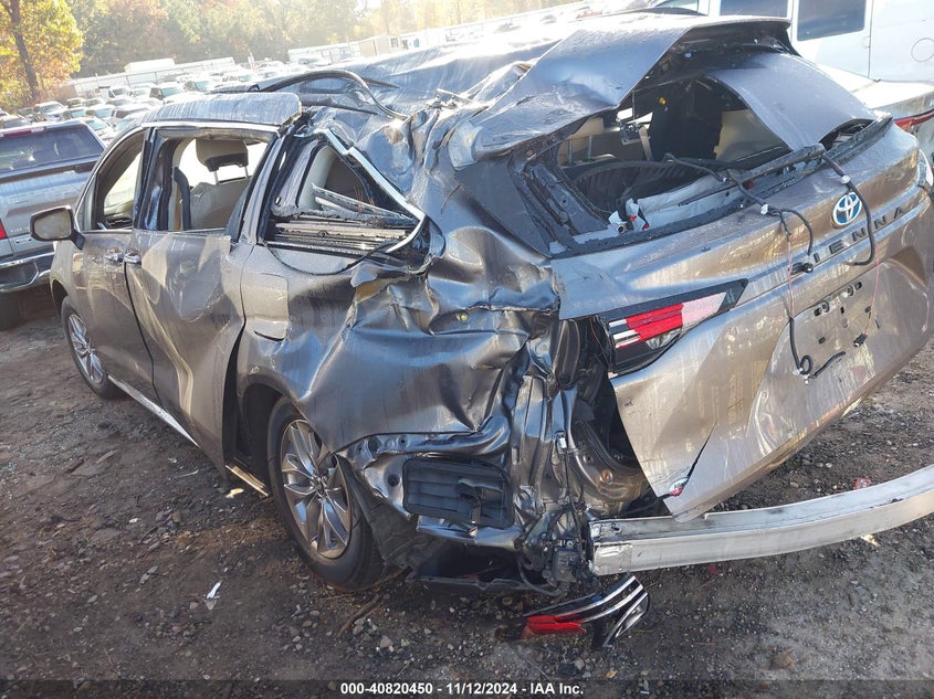 Vin: 5tdyrkec2ms028196, lot: 41310026, toyota sienna xle 20213