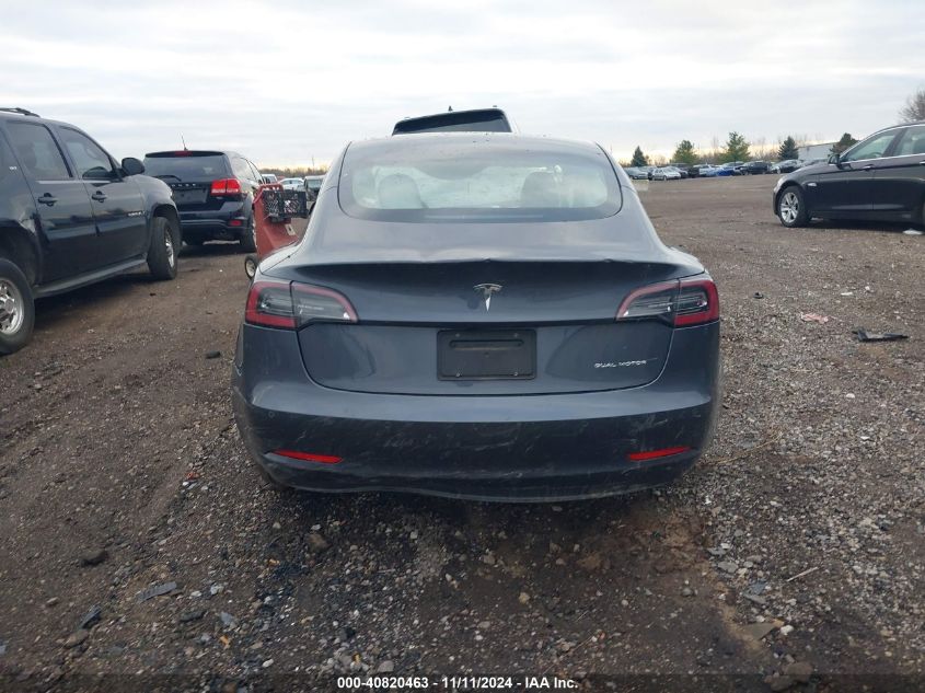 2022 Tesla Model 3 Long Range Dual Motor All-Wheel Drive VIN: 5YJ3E1EB0NF194245 Lot: 40820463