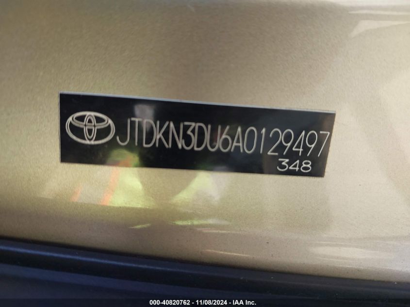 2010 TOYOTA PRIUS VIN: JTDKN3DU6A0129497