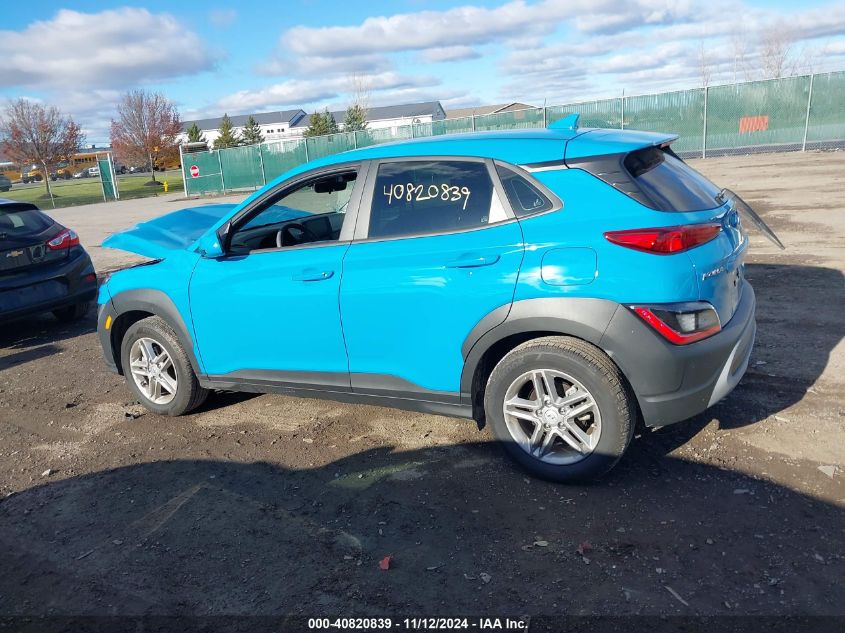 2022 Hyundai Kona Se VIN: KM8K22AB3NU873400 Lot: 40820839