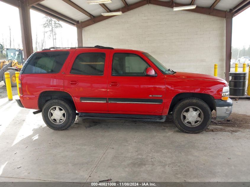 2001 Chevrolet Tahoe Lt VIN: 1GNEK13TX1R128469 Lot: 40821008