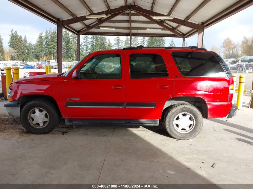 2001 Chevrolet Tahoe Lt VIN: 1GNEK13TX1R128469 Lot: 40821008