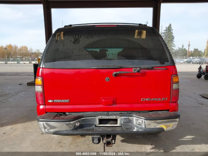 2001 Chevrolet Tahoe Lt VIN: 1GNEK13TX1R128469 Lot: 40821008