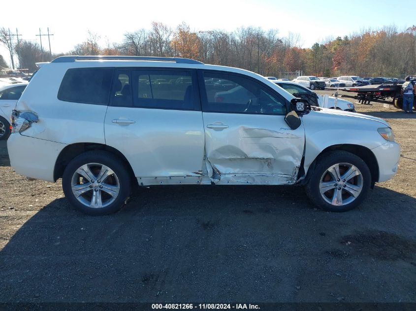 2008 Toyota Highlander Sport VIN: JTEES43A682076376 Lot: 40821266