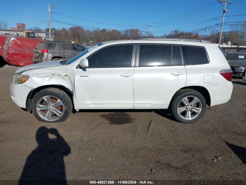 2008 Toyota Highlander Sport VIN: JTEES43A682076376 Lot: 40821266