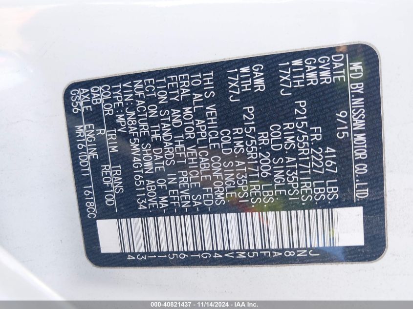 2016 NISSAN JUKE SL - JN8AF5MV4GT651134