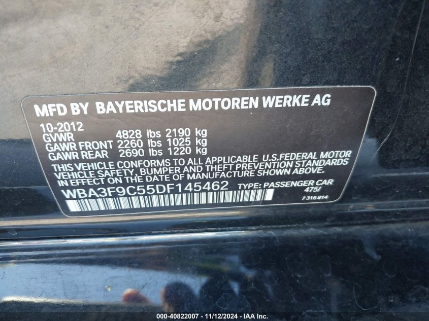 VIN WBA3F9C55DF145462 2013 BMW Activehybrid no.9