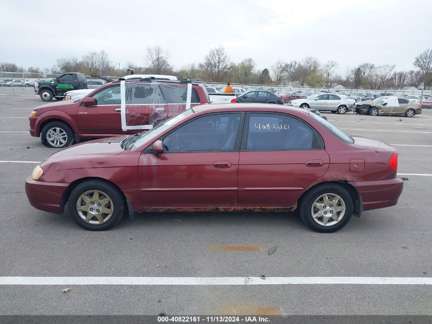 2003 Kia Spectra Ls VIN: KNAFB121335212959 Lot: 40822161