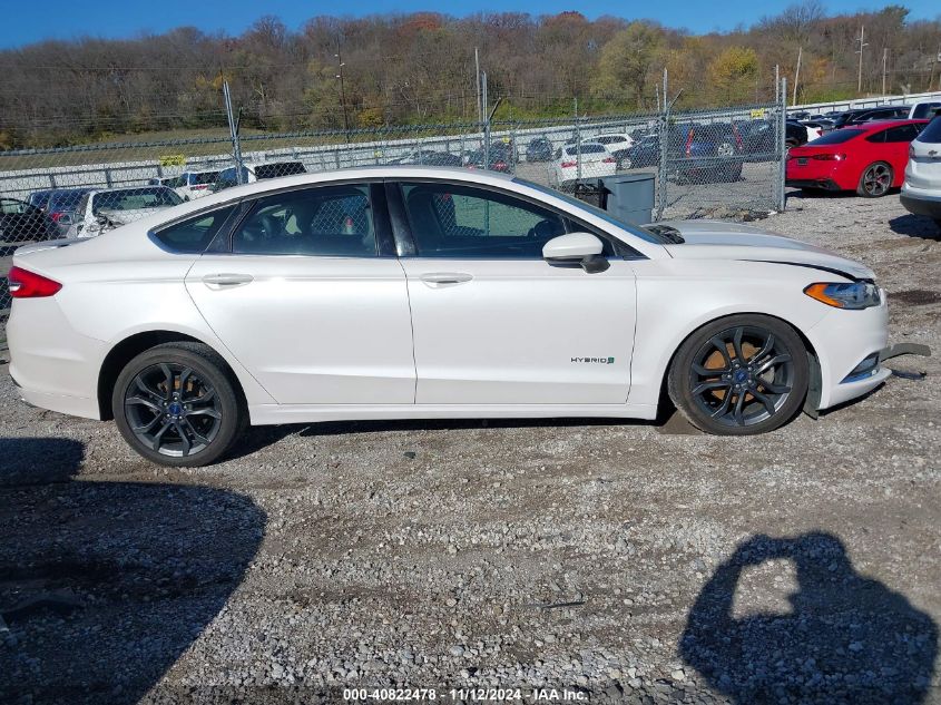 2018 Ford Fusion Hybrid Se VIN: 3FA6P0LU4JR120296 Lot: 40822478