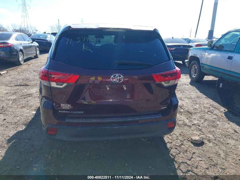 2019 Toyota Highlander Le VIN: 5TDBZRFH2KS713790 Lot: 40822511