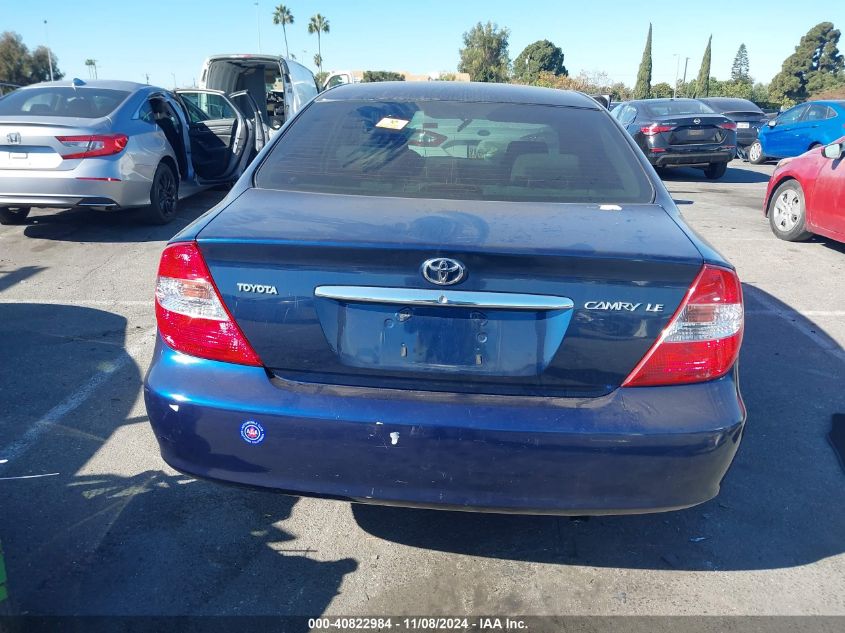 2003 Toyota Camry Le/Se/Xle VIN: JTDBE30K930213627 Lot: 40822984