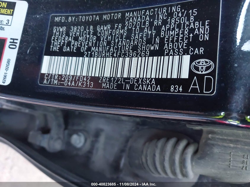 2015 TOYOTA COROLLA S PLUS - 2T1BURHE4FC396269