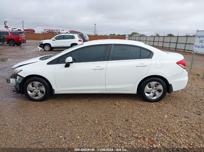 2013 Honda Civic Lx VIN: 2HGFB2F55DH596230 Lot: 40824140