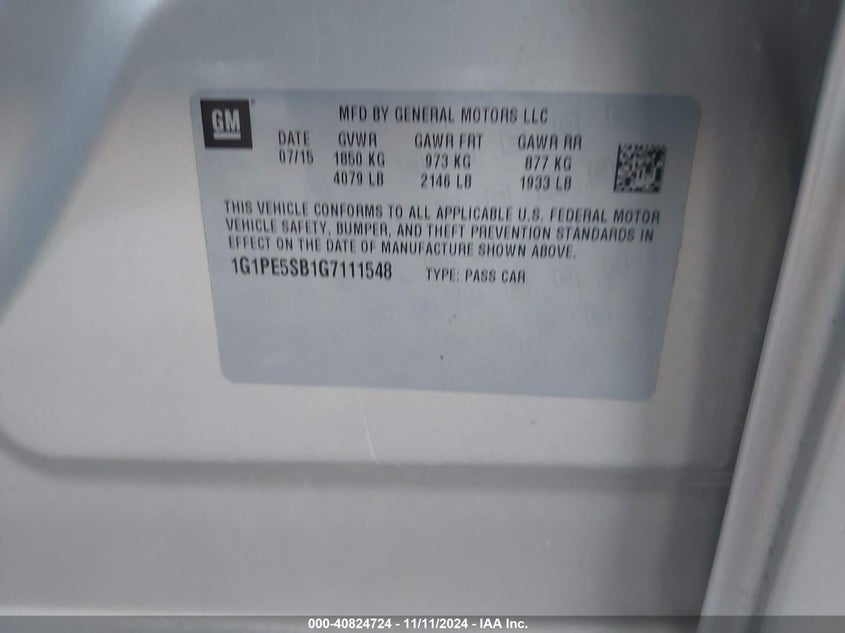 2016 CHEVROLET CRUZE LIMITED 1LT AUTO - 1G1PE5SB1G7111548