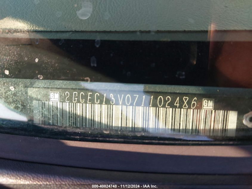 2007 Chevrolet Silverado 1500 Classic Ls VIN: 2GCEC13B071102486 Lot: 40824748