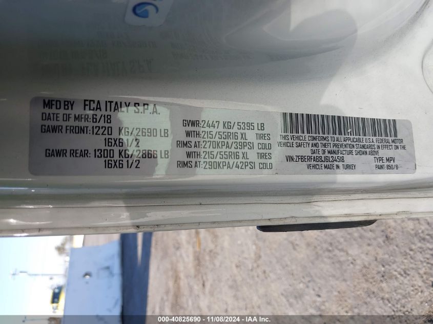 2018 RAM PROMASTER CITY TRADESMAN - ZFBERFAB8J6L34518