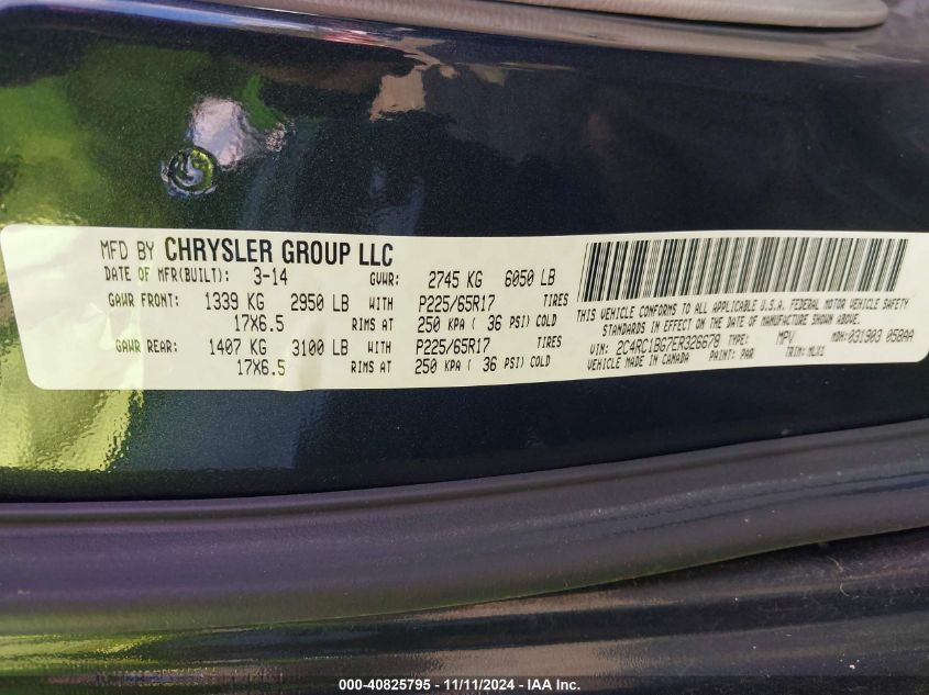 VIN 2C4RC1BG7ER326678 2014 Chrysler Town and Countr... no.9