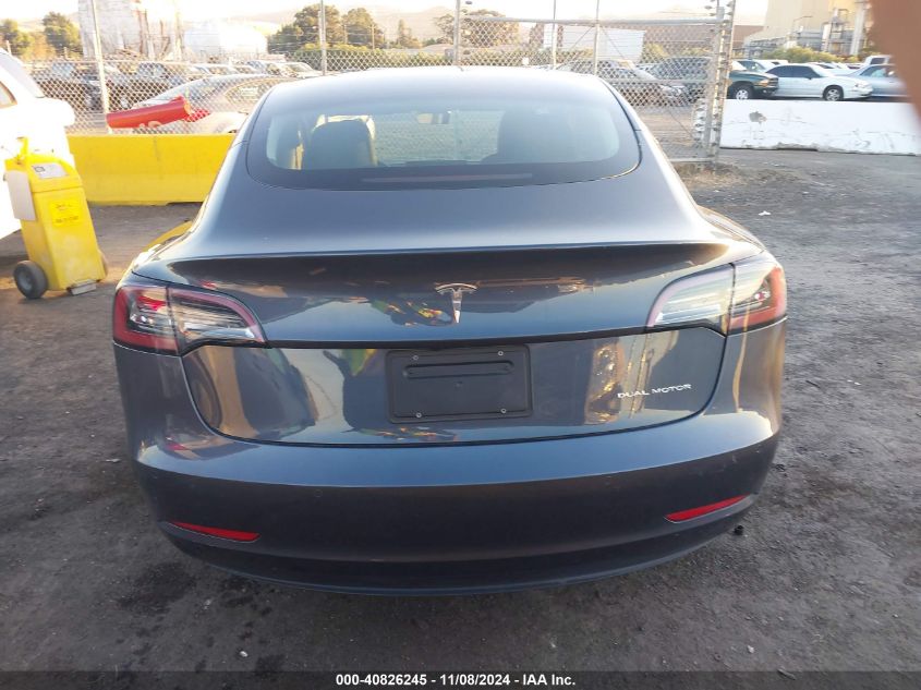 2022 Tesla Model 3 Long Range Dual Motor All-Wheel Drive VIN: 5YJ3E1EB2NF207271 Lot: 40826245