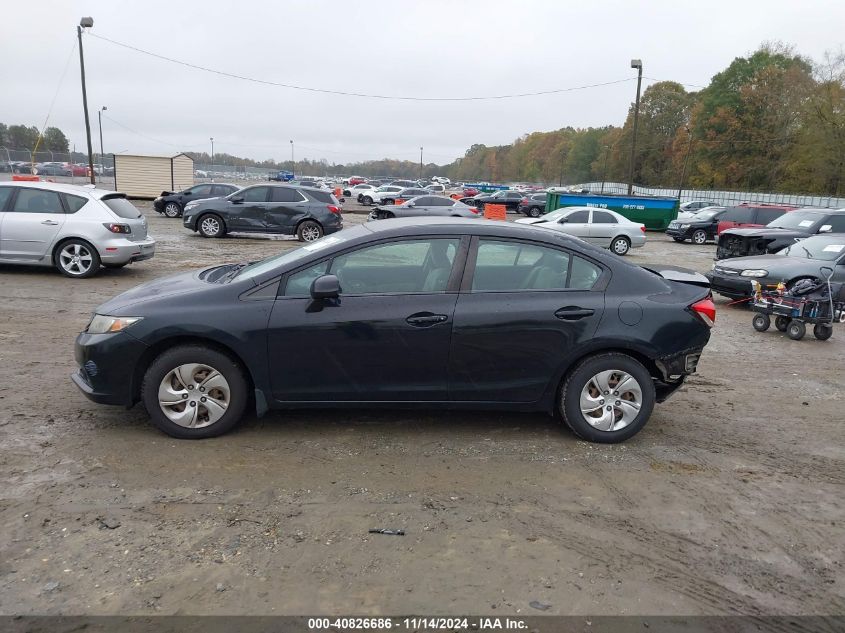 2013 Honda Civic Lx VIN: 2HGFB2F59DH518114 Lot: 40826686