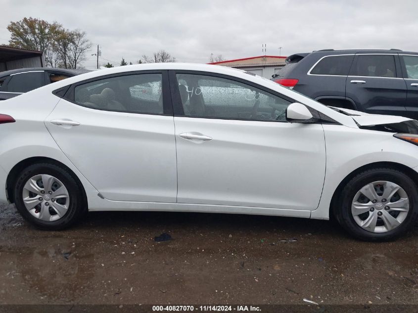 2016 Hyundai Elantra Se VIN: 5NPDH4AE9GH748951 Lot: 40827070