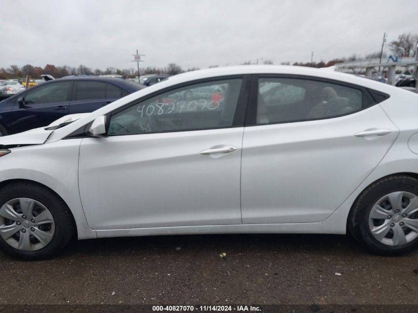 2016 Hyundai Elantra Se VIN: 5NPDH4AE9GH748951 Lot: 40827070