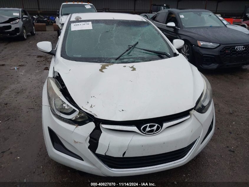 2016 Hyundai Elantra Se VIN: 5NPDH4AE9GH748951 Lot: 40827070