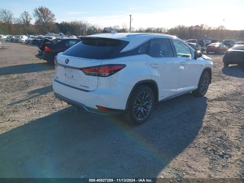 2022 Lexus Rx 450H F Sport Handling VIN: 2T2YGMDA4NC092781 Lot: 40827289