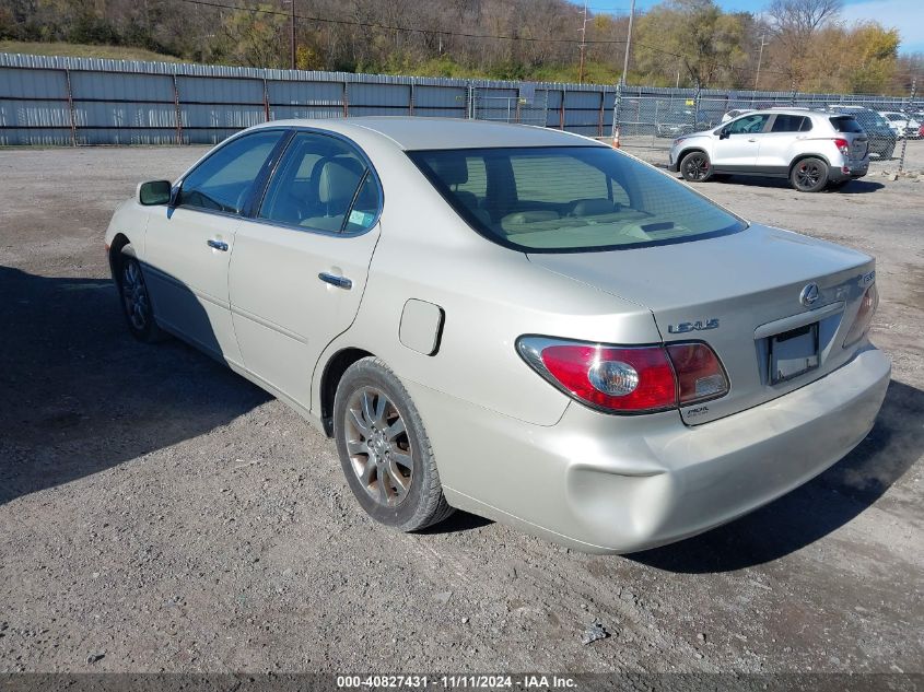 2004 Lexus Es 330 Base (A5) VIN: JTHBA30G045025282 Lot: 40827431